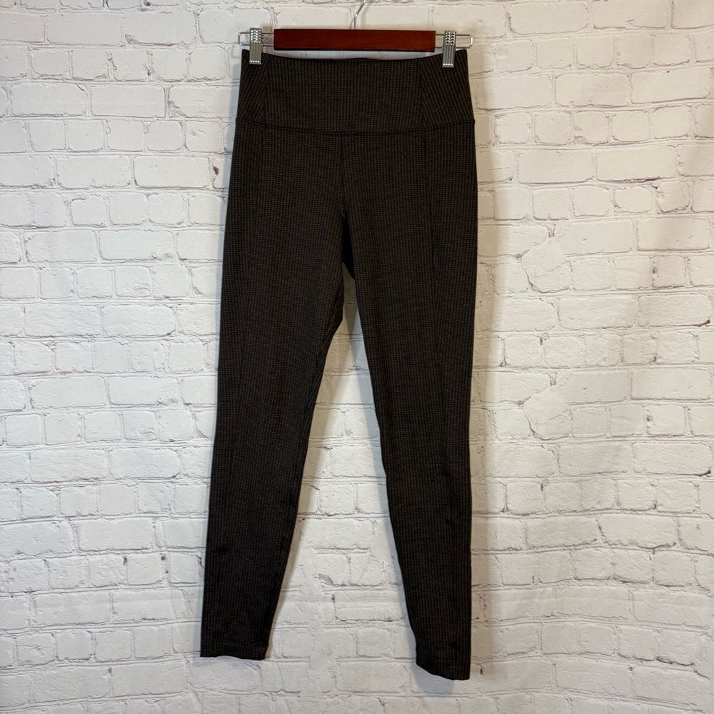 Athleta Delancey Houndstooth Tights Brown size XS